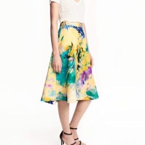 H&M Watercolor textured Midi Skirt